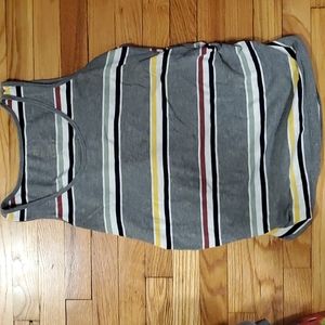 AGlow Striped Maternity Tank Top, Size Large
